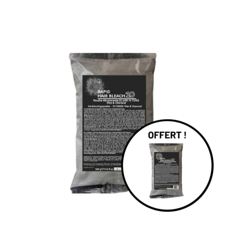 Offre un acheté un offert sur le produit SIBEL 10 TONS RAPID HAIR BLEACH Plex Charcoal Poudre Decolorante au format 500g